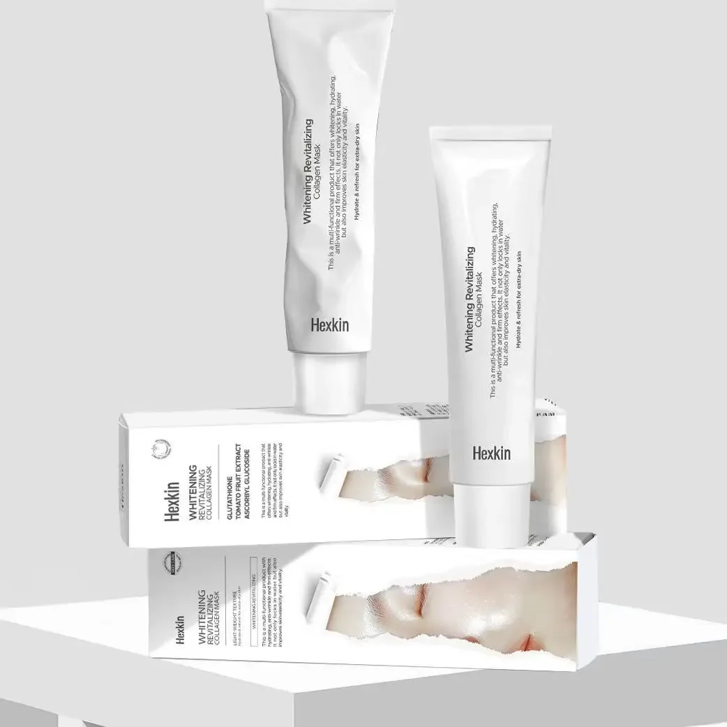 Hexkin 65g masque au collagène blanchissant revitalisant hydratant Anti-rides effets fermes améliore l'élasticité de la peau vitalité rafraîchir