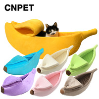 Banana Shaped Pet Bed for Extra Small Dogs and Cats Pet Soft Cushion WashablePortable Basket Pet Banana Multicolor Bed 1PC