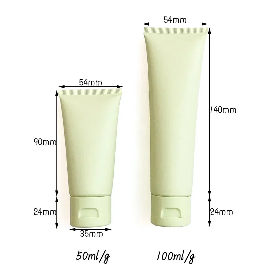 50g 100g Cosmetic Hose Green Frost Matte Facial Clean Cream Empty Bottle Plastic Squeeze Container Lotion Soft Tube