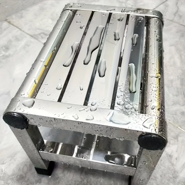 Multi Functional Stainless Steel Stool - Durable Thick & Sturdy Stool, Ideal for Living Room, Bathroom, Kitchen, Corridors 3