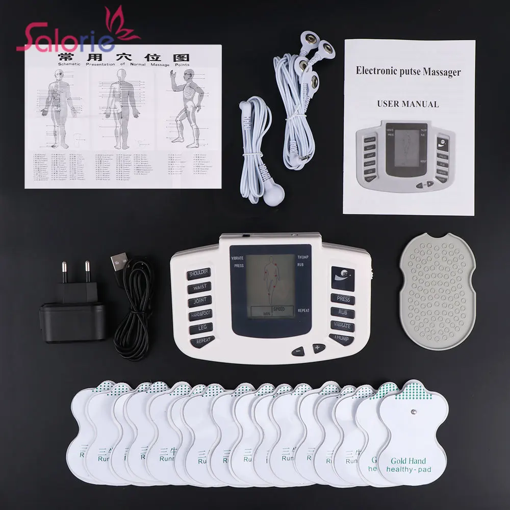 

Electric Tens Machine Physiotherapy Tens Unit EMS Muscle Stimulator Trainning Apparatus Neck Back Body Massager Pain Relief Tool