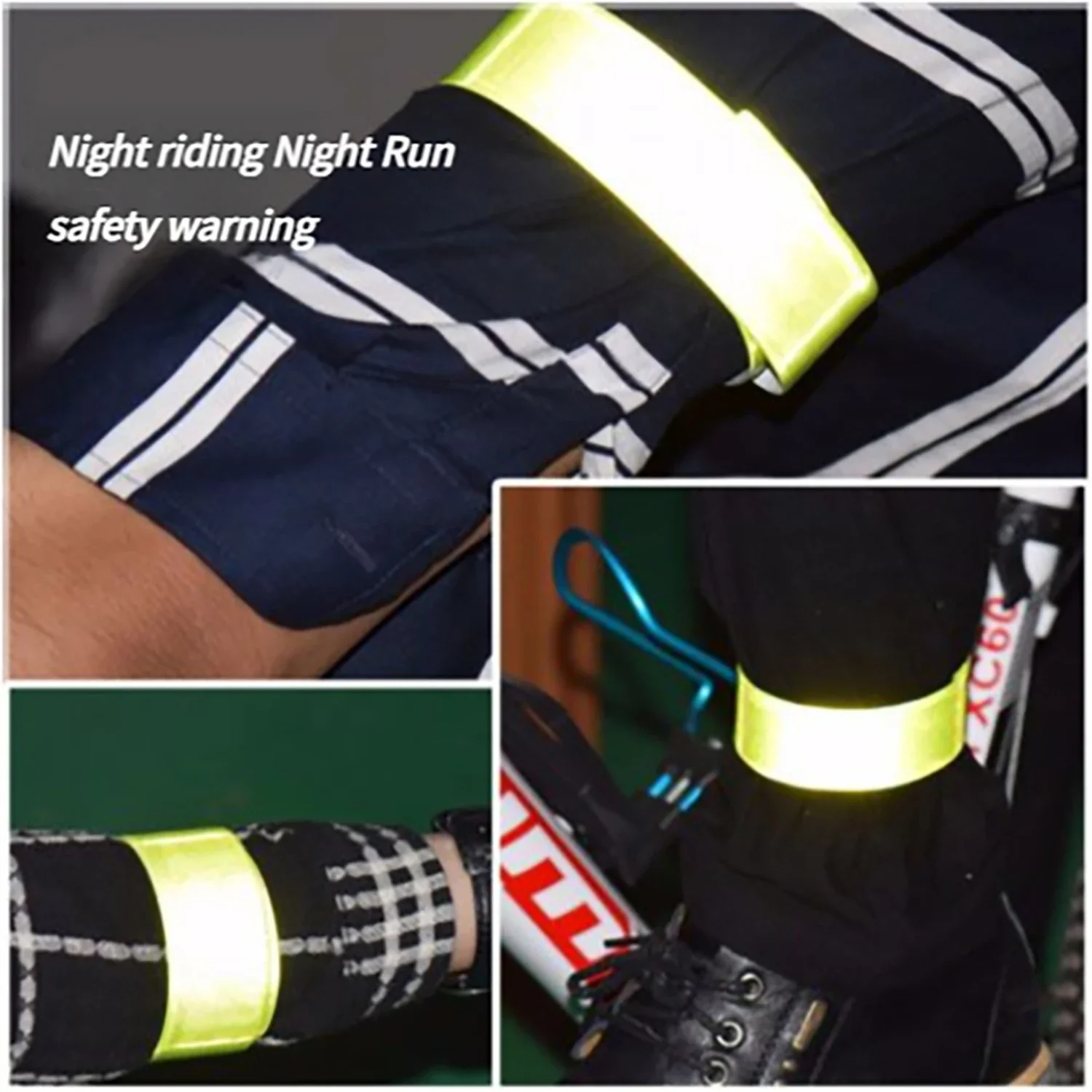 Cool Reflective Warning Band for Night Cycling, Running & Outdoor Sports - Elastic, Self-Wrapping, Night Safety Alert Wristbands
