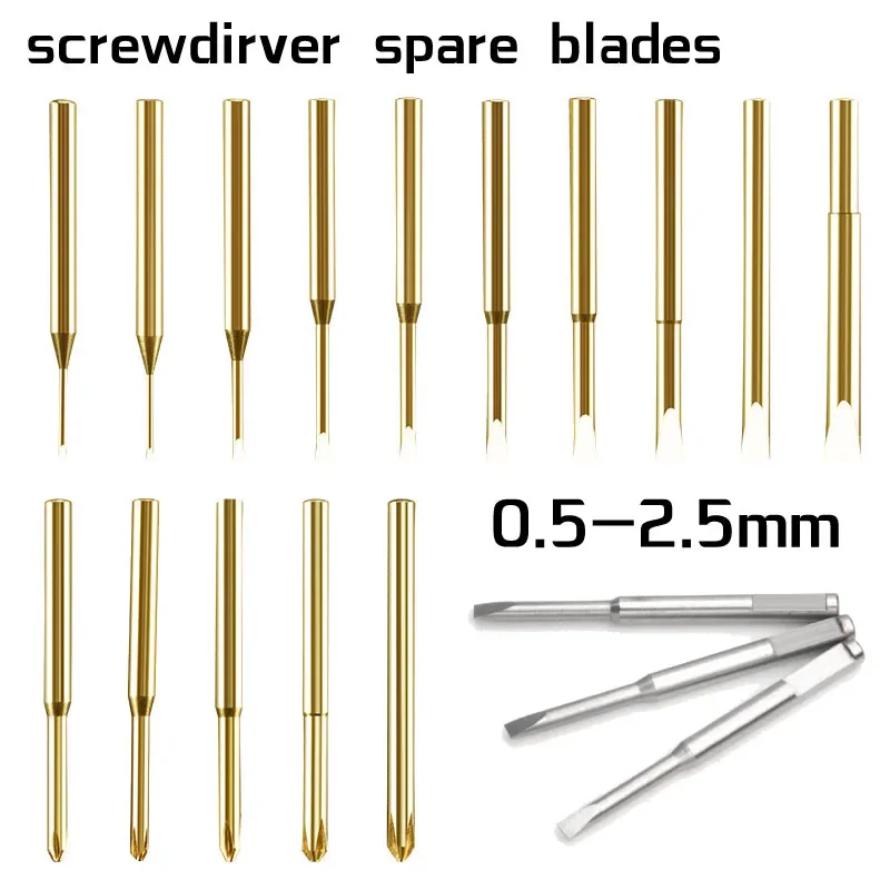 Spare Screwdriver Blades For Watch Band Strap Camera Cell Phone Repair Tool Replace Blade Pins Slot Cross Type Screwdriver Bit