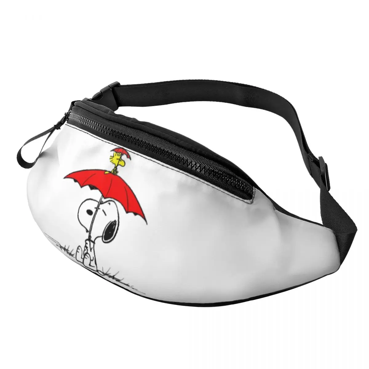 Custom Snoopys Dog Umbrella Fanny Bag Crossbody Waist Pack Women Men Running Phone Money Pouch