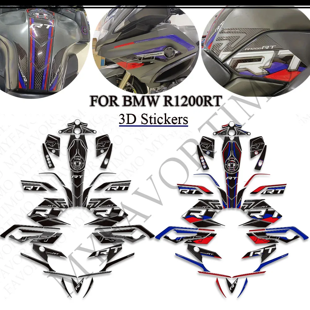 

Tank Pad Grips Kit Knee Fairing Fender Mudguard Trunk Luggage Cases 3D Stickers Decals Protector For BMW R1200RT R 1200 RT R1200