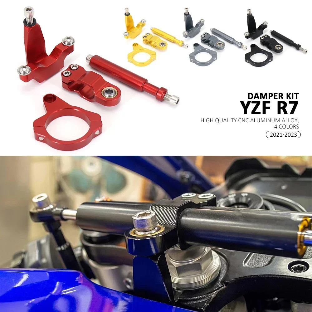 Baru untuk Yamaha YZF R7 Yzf r7 2021 2022 2023 aksesori sepeda motor CNC Kit dudukan braket penstabil peredam kemudi