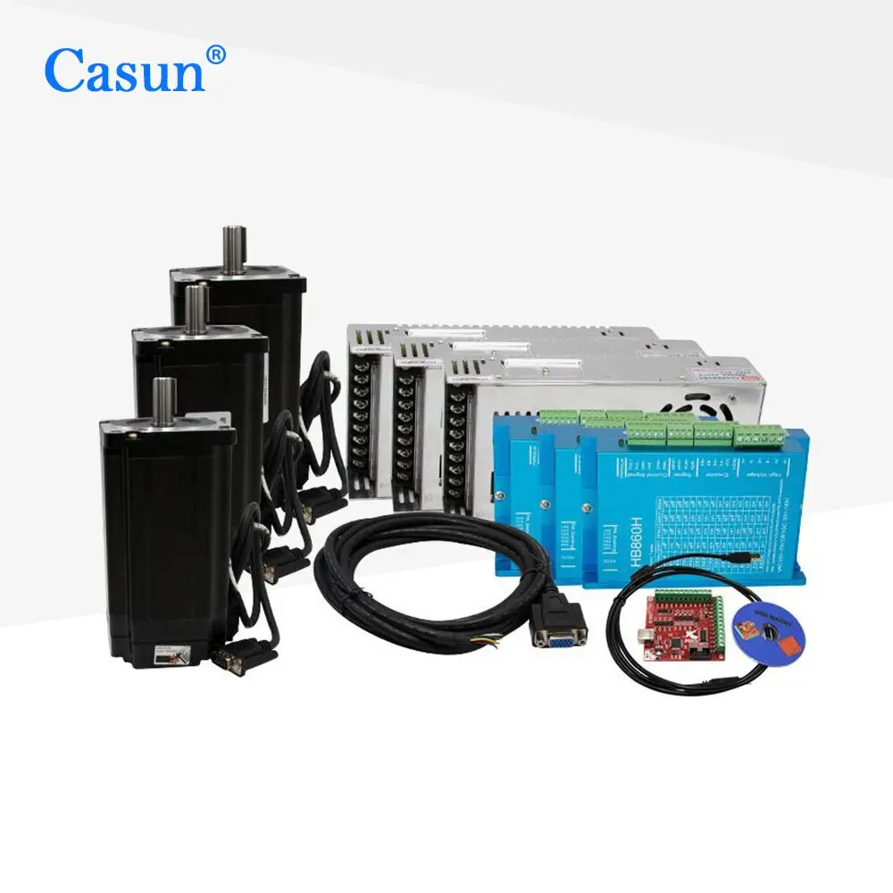 

Casun Factory 3 Kit CNC NEMA34 Closed Loop Motor 4.5N 8.5N 12N Hybrid Nema 34 Stepper Motor
