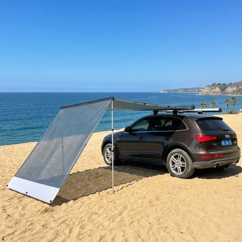 

Awnlux Black Mesh RV Caravan Awning Sunshade Privacy Screen Sun Blocker Complete Kit UV Sunblocker for Front and Side for RV