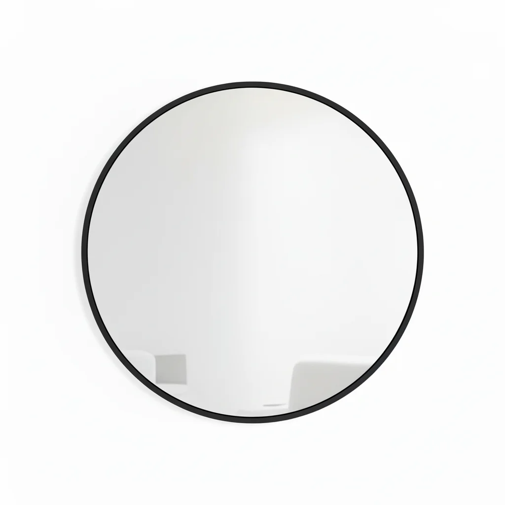 

24 Inch Black Round Wall Mirror for Bathroom and Entryway, Modern Farmhouse Decor, Elegant Circular Mirror for Daily Use