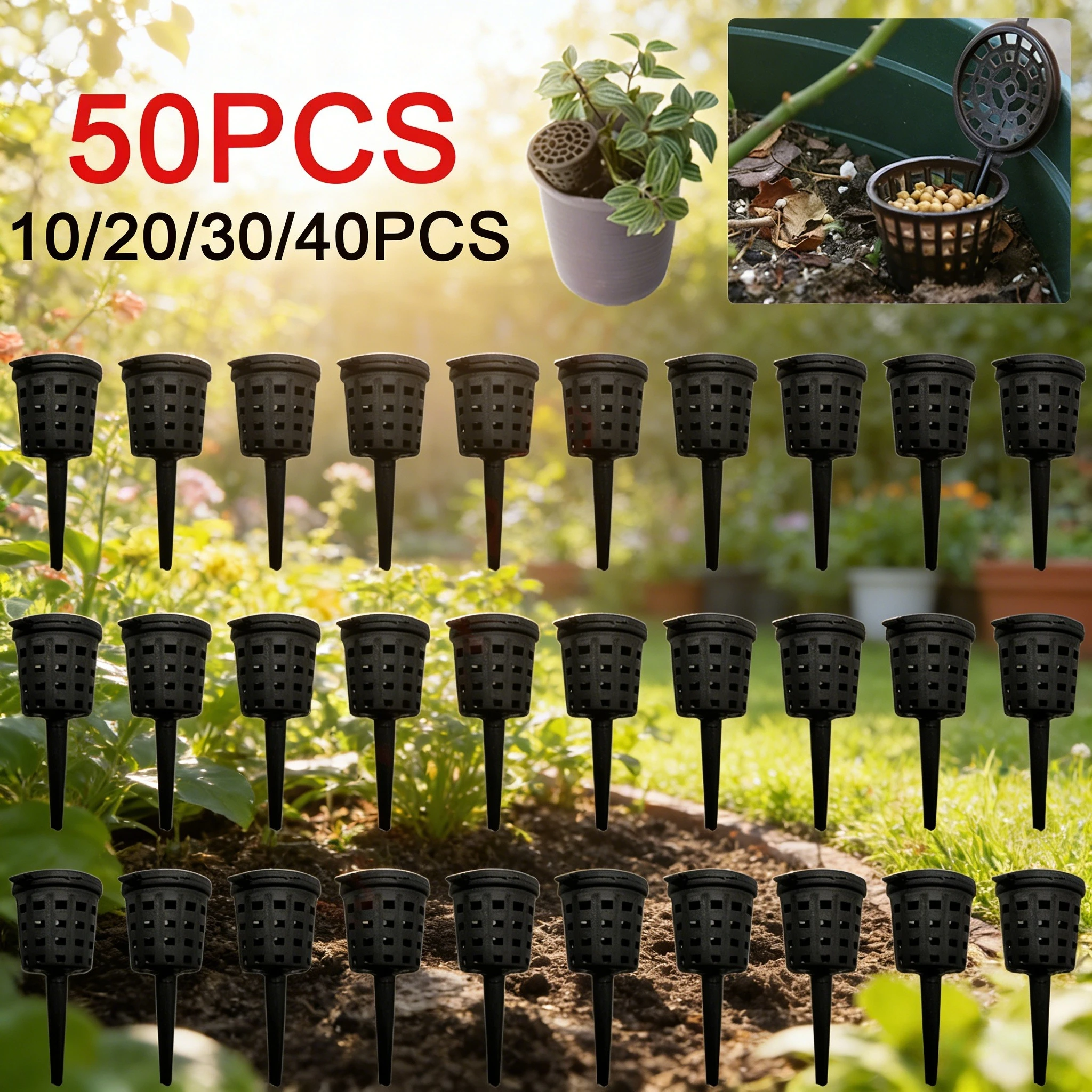 10/50PCS  Fertilizer Basket with Lid Fertilizer Box Case Easily Carrying Part Bonsai Fertilizer Container  Eco-friendly Tool