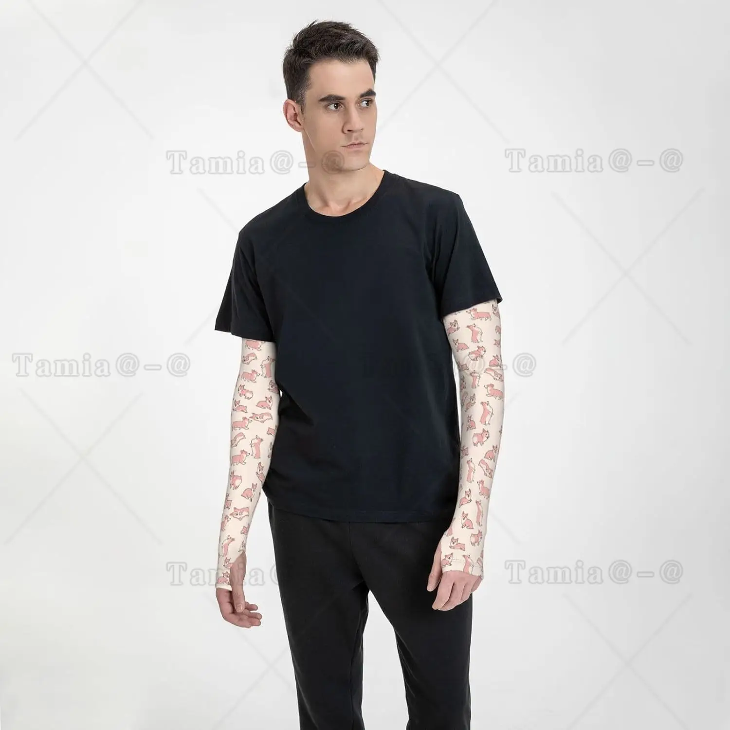 Manicotti rinfrescanti per uomo donna Protezione UV Simpatico cane Corgi Divertenti maniche per tatuaggi per coprire le braccia Compressione da giardinaggio