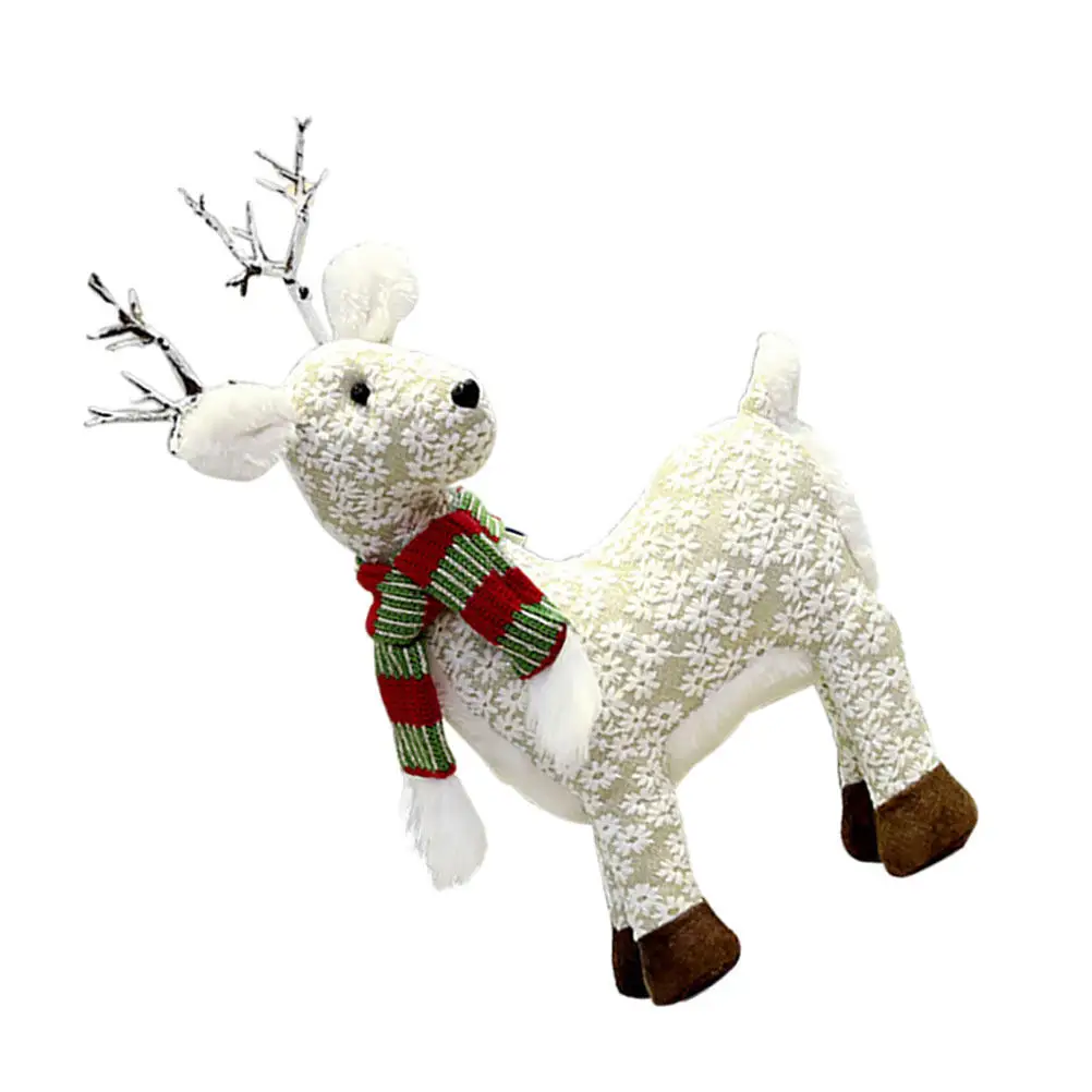 1Pcs Adorable Christmas Elk Figure Unique Deer Adornment for Living Room Bedroom Christmas Party Office Window Display Xmas