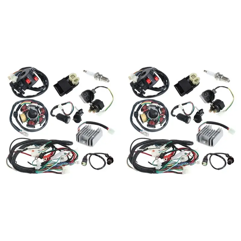 2X Full Electrics Wiring Harness CDI Coil For GY6 150CC ATV Quad Buggy Go Kart-L94A