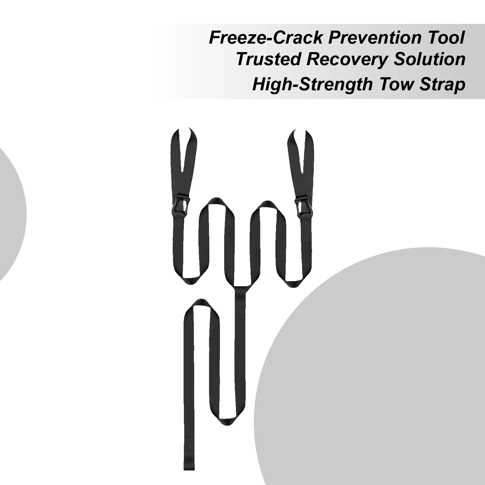 High Break Strength Tow Strap Heavy-Duty Recovery Rope Emergency Rescue Gear For Snowmobile & ATV Winter Off-Road Trail Riding