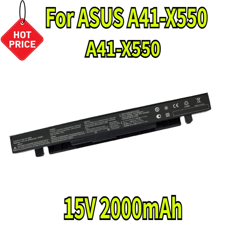 15V 2000mAh X550A A41-X550A A41-X550 Laptop Battery For ASUS X550 X550A X550B X550V X450 X450C X450V A450 A550 A550C F450 F550