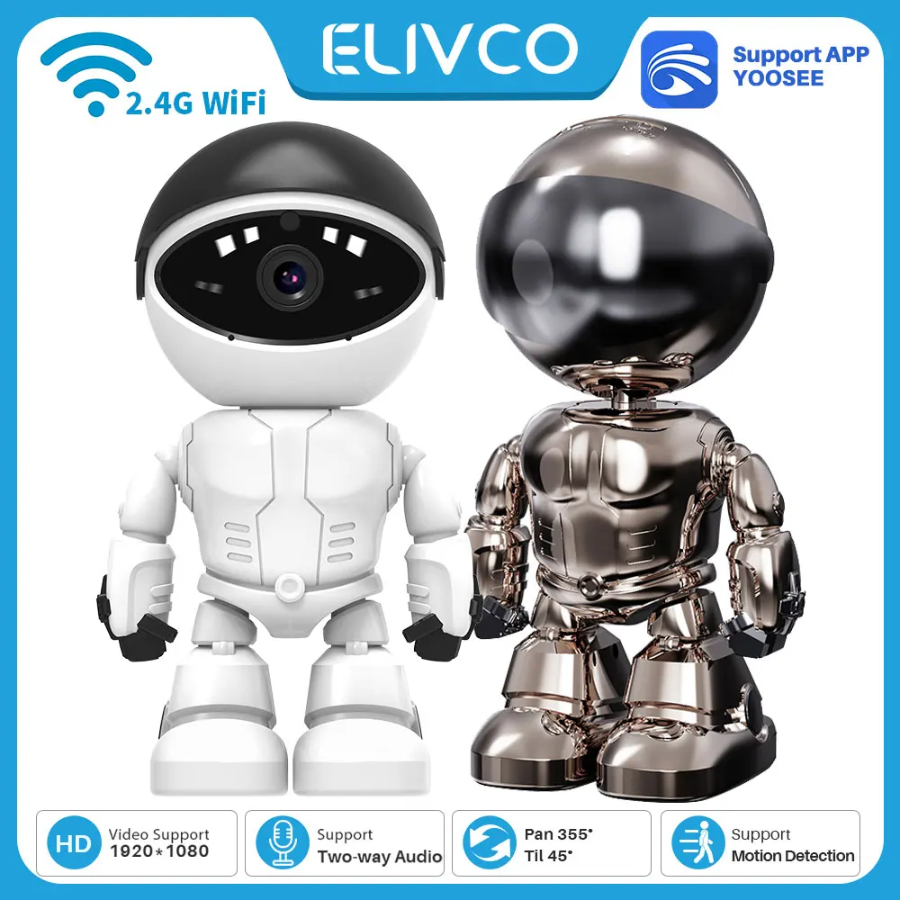 كاميرا مراقبة أمنية لاسلكية ، ذكية تتبع الإنسان AI ، اتجاهين الصوت ، كاميرا اللون الليلي ، واي فاي IP ، 2MP