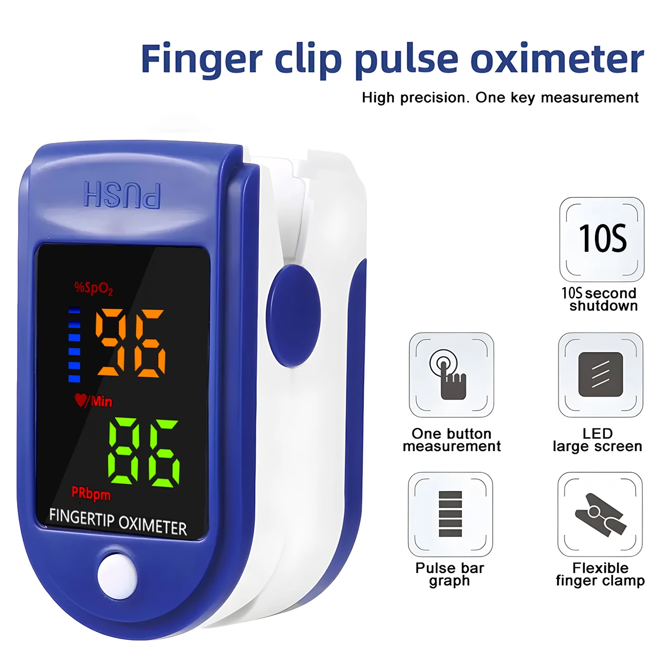 2-in-1 Household Infrared Forehead Temperature Gun Electronic Thermometer + Accurate Finger Clip Type Pulse Oximetry Oximeter