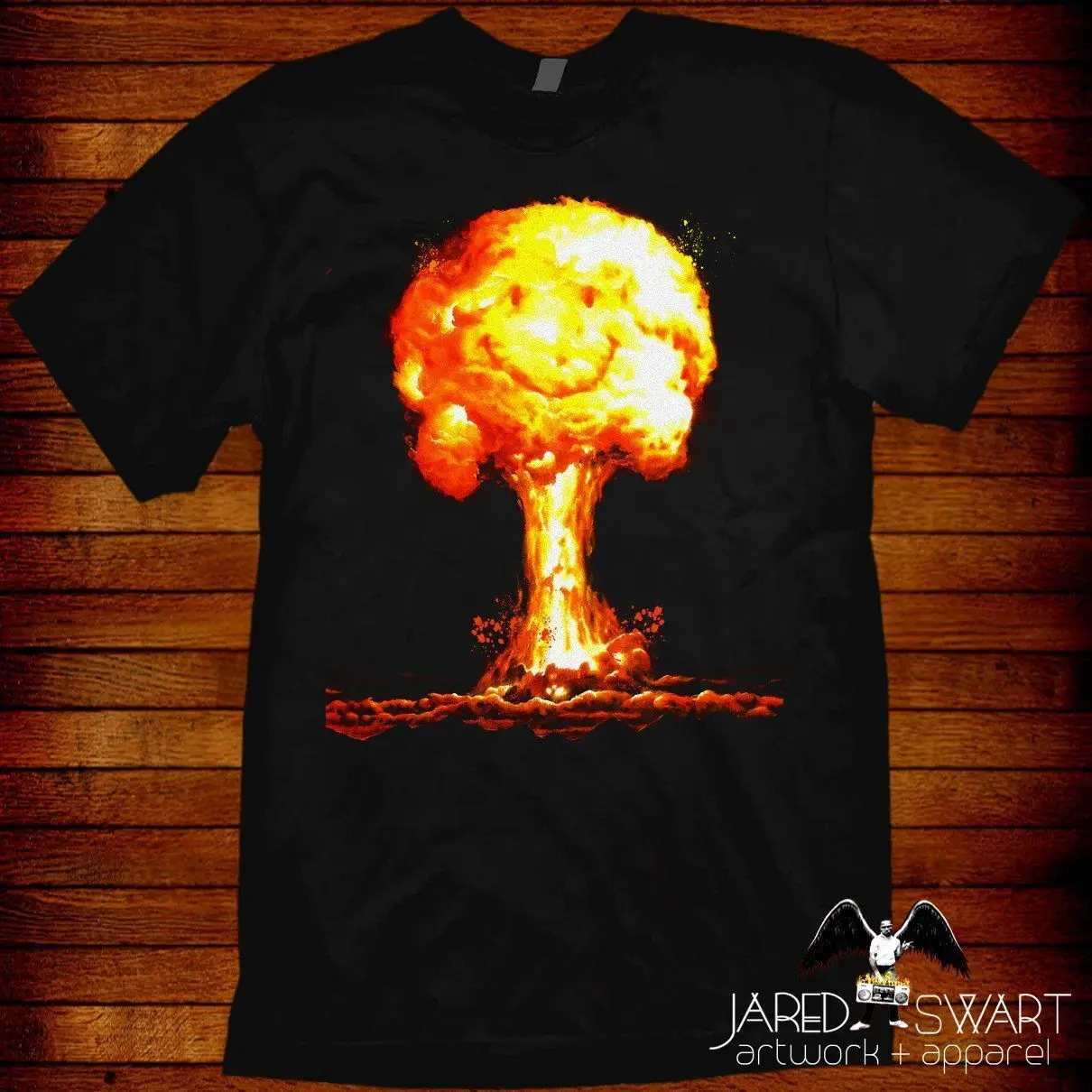 Mushroom Cloud Happy Face T Shirt inspired by the 1975 movie A Boy and His Dog