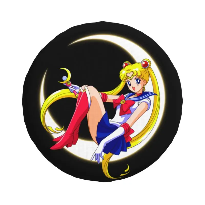 Custom Anime Moon Girl Spare Tire Cover for RV SUV Japanese Shojo Manga Sailor Car Wheel Protector Covers 14