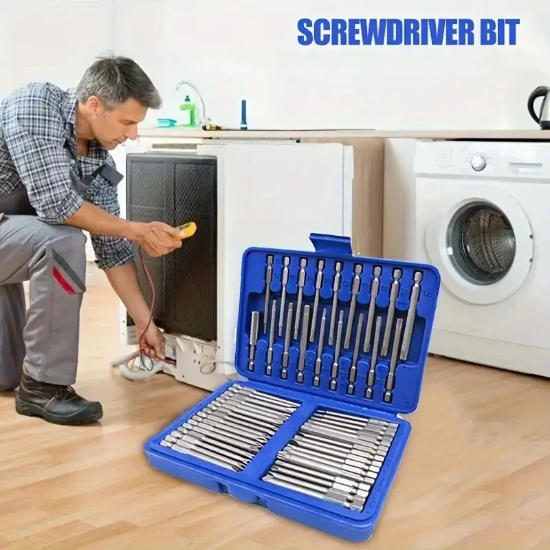 

50pcs Extra Long Drill Bit Set, Safety Screwdriver Hex Shank Bits, Suitable for Home Appliances, Auto Repair