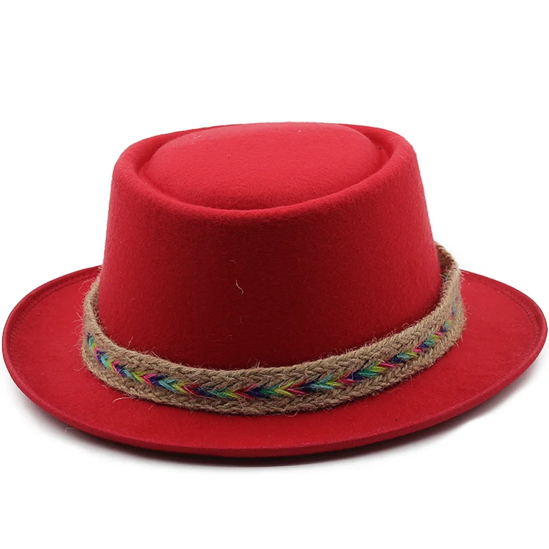 New Autumn Winter Retro Jazz Hats Middle aged Men Felt Fedoras Cap For Male Solid Trilby Panama Hat Black Bowler Hats