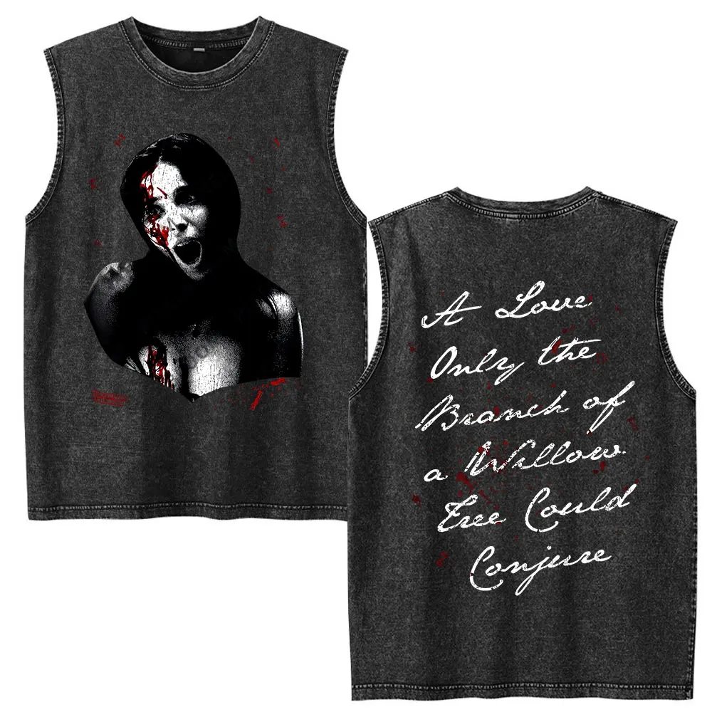 Horror Movie Obsession Nikki Vintage Washed Vest T-Shirt Herrenbekleidung Lässige Baumwoll-Tanktops Ärmellose Oversize-Streetwear – Detail 3