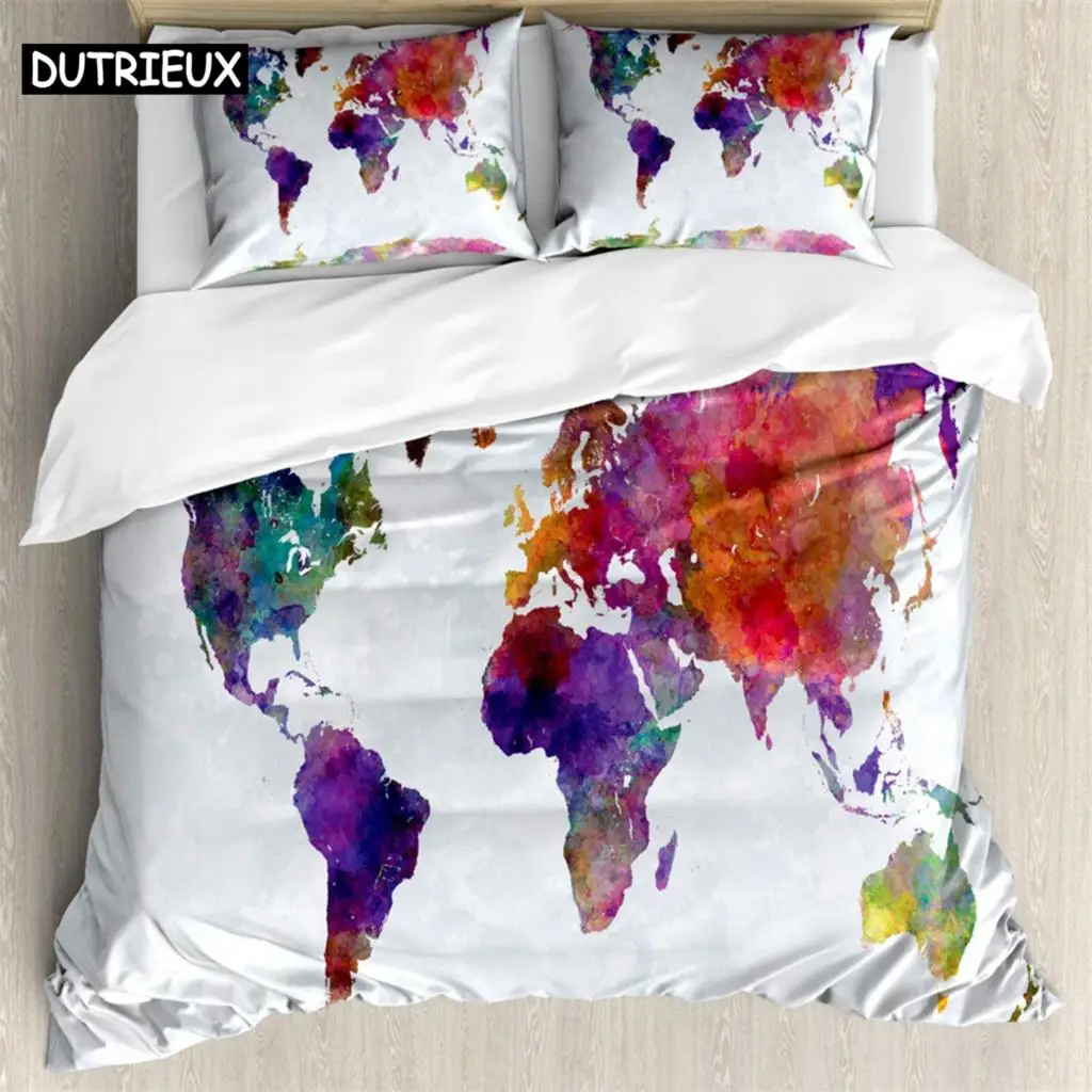 Color ink painting 3Pcs Bedding Sets 3D Digital Printing Custom Quilt Duvet Cover Set  Home Queen King Quilt Pillowcase
