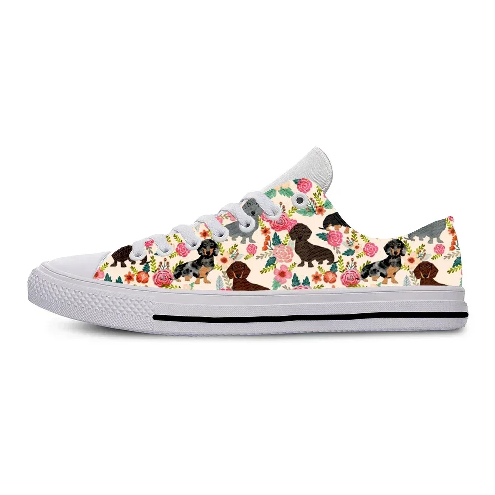 Zapatos informales con dibujos de perros Dachshund Pug Teckel, bonitos y divertidos, zapatos bajos ligeros, transpirables, para hombre y mujer