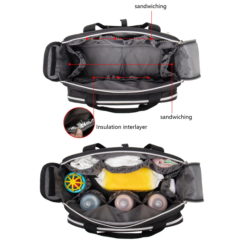 2 قطعة حقيبة الأم تغذية الطفل زجاجة الحليب العزل مجموعة الحقائب الطفل المنظم الأمومة حزمة حفاضات حقيبة يد حقائب كتف المرأة