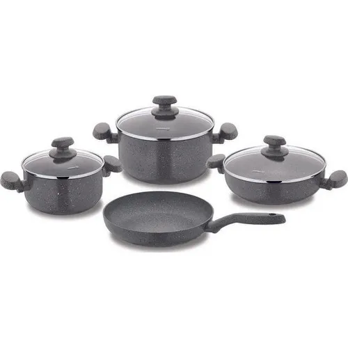 Korkmaz A1146 Mia Granite 7 Piece Gray Pots Set