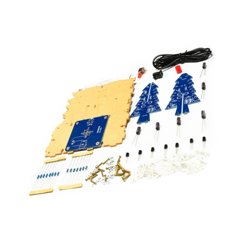 DIY 3D LED وامض مجموعة دائرة شجرة عيد الميلاد GlitterElectronic Learning Set