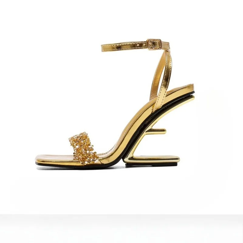 Women's Sandals Luxury Rhinestone Sexy Banquet High Heels Designer Shoes for Women Summer New High Heel Sandals Sandalias Mujer view 6