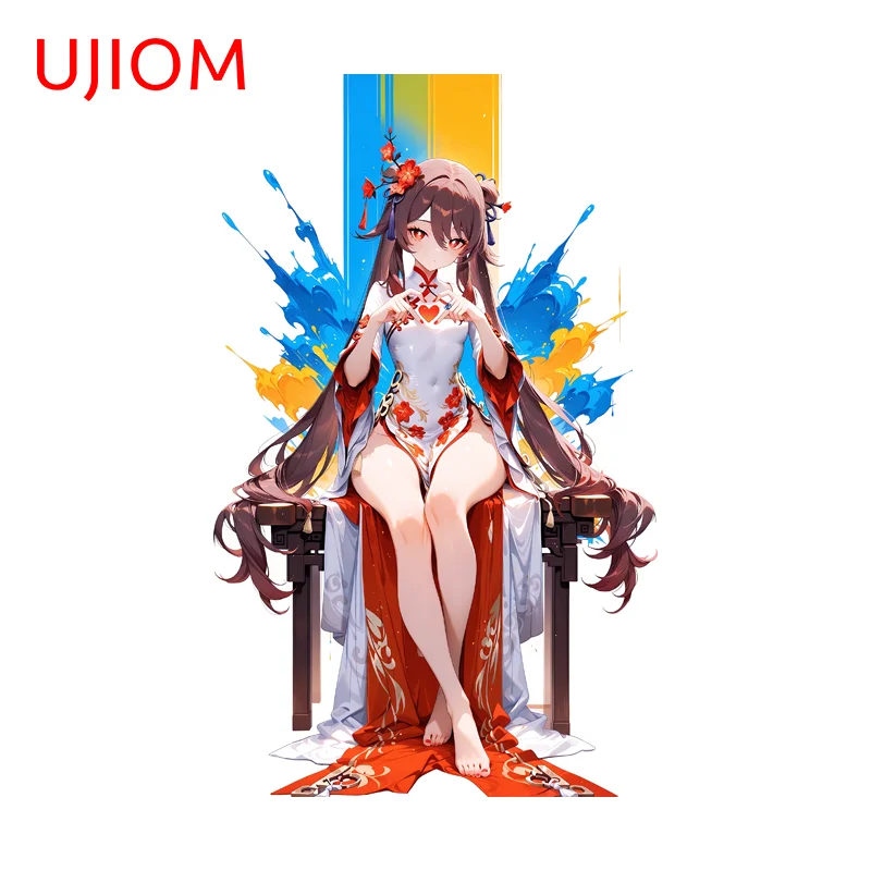 UJIOM Genshin Impact Hutao Colorful Wall Sticker Premium Design Customizable Decal Suitable For Cupboard Vestibulec Decoration