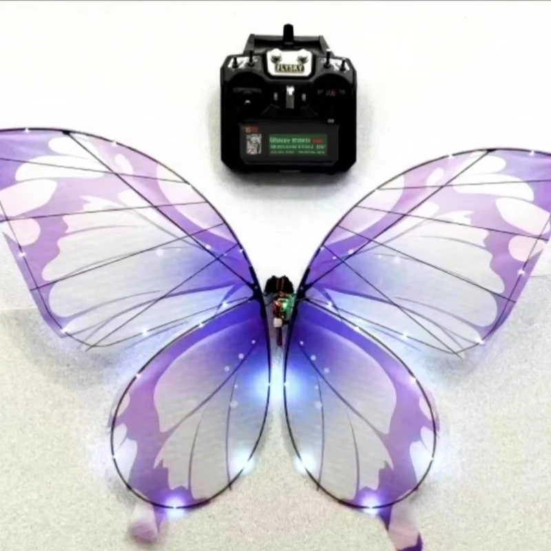 Fantastic LED lighting bionic butterfly purple remote control flying butterfly for event wedding decoration
