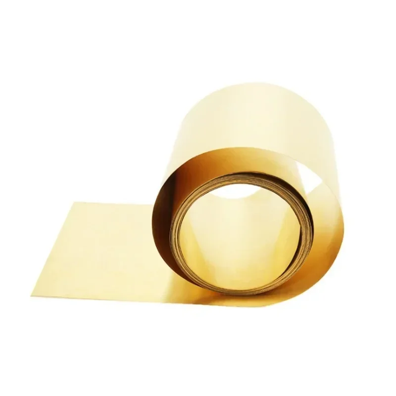 1PCS 0.1-0.5mm Brass Foil Strip, 10-50mm x 1000mm Thin Metal Sheet, Customizable Length/Width for DIY