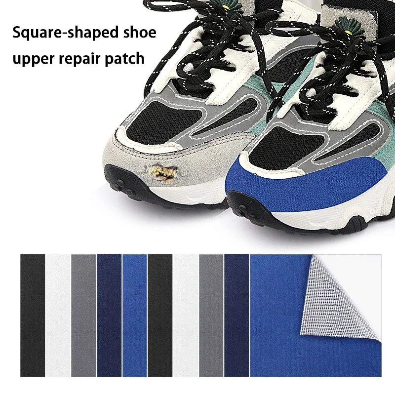 Self Adhesive Square Shoe Upper Repair Patch Fabric Sneaker Hole Repair Sticker Waterproof Shoe Mending Patches for Sports Shoes