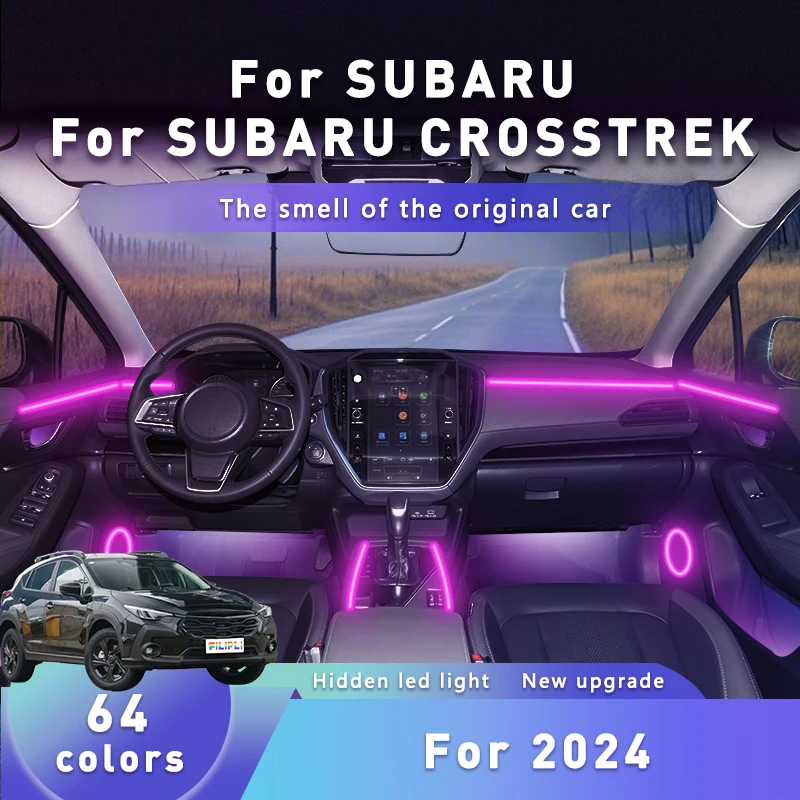 

FILIPLI For The SUBARU CROSSTREK For 2018 Multi Color RGB Car Ambient Light Strip Waterproof Car Interior Light Easy To Install