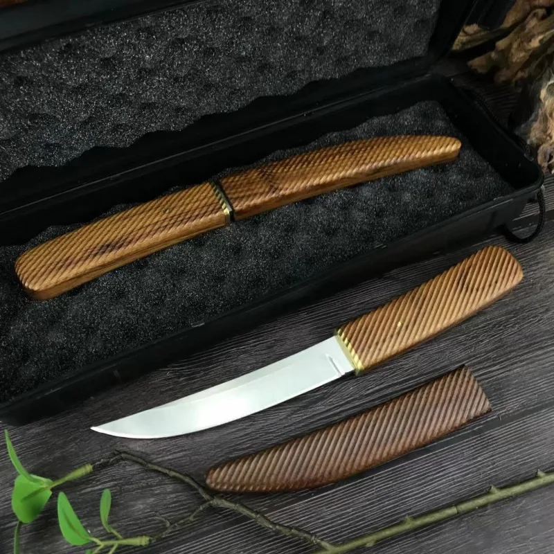 Fixed Balde Knife Portable 7CR13mov Blade Survival Utility White Shadow Wood Handle High Hardness Outdoor Knives EDC with Sheath