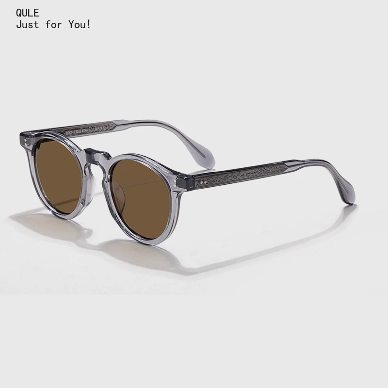 

Round frame Vintage Classic sunglasses 530 Men driving ride UV400 designer handmade women sunglasses can be engraved LOGO