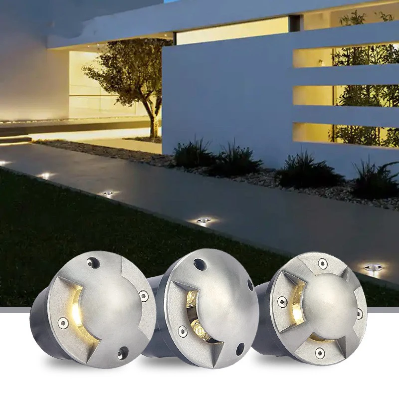 

Подземный светильник с боковой подсветкой, встроенный светильник из нержавеющей стали для двора, наземный светильник, уличный водонепроницаемый светильник для ступенчатой дорожки