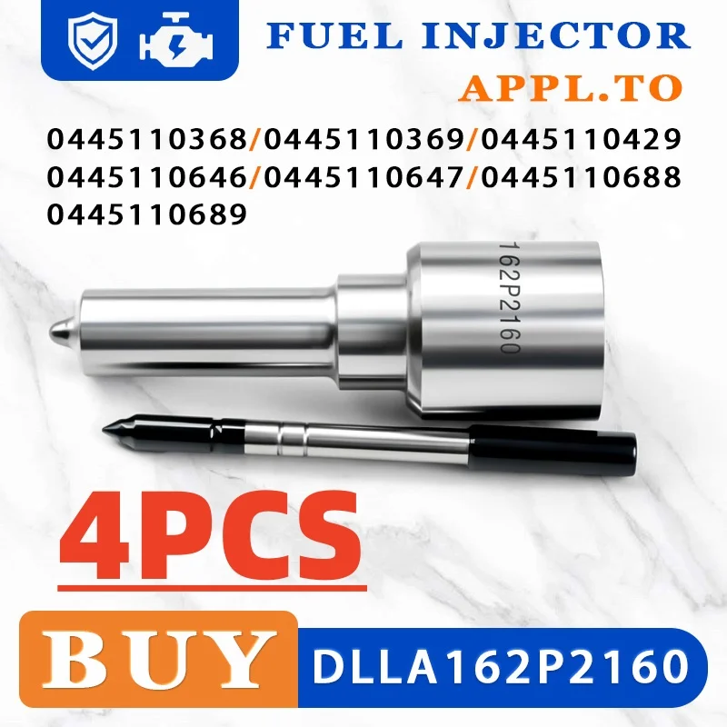 4PCS 0445110369 Nozzle DLLA162P2160 Fuel Diesel Injector DLLA 162 P 2160 For SEAT SKODA 03L130277J 03L130277Q Auto 0 433 172 160