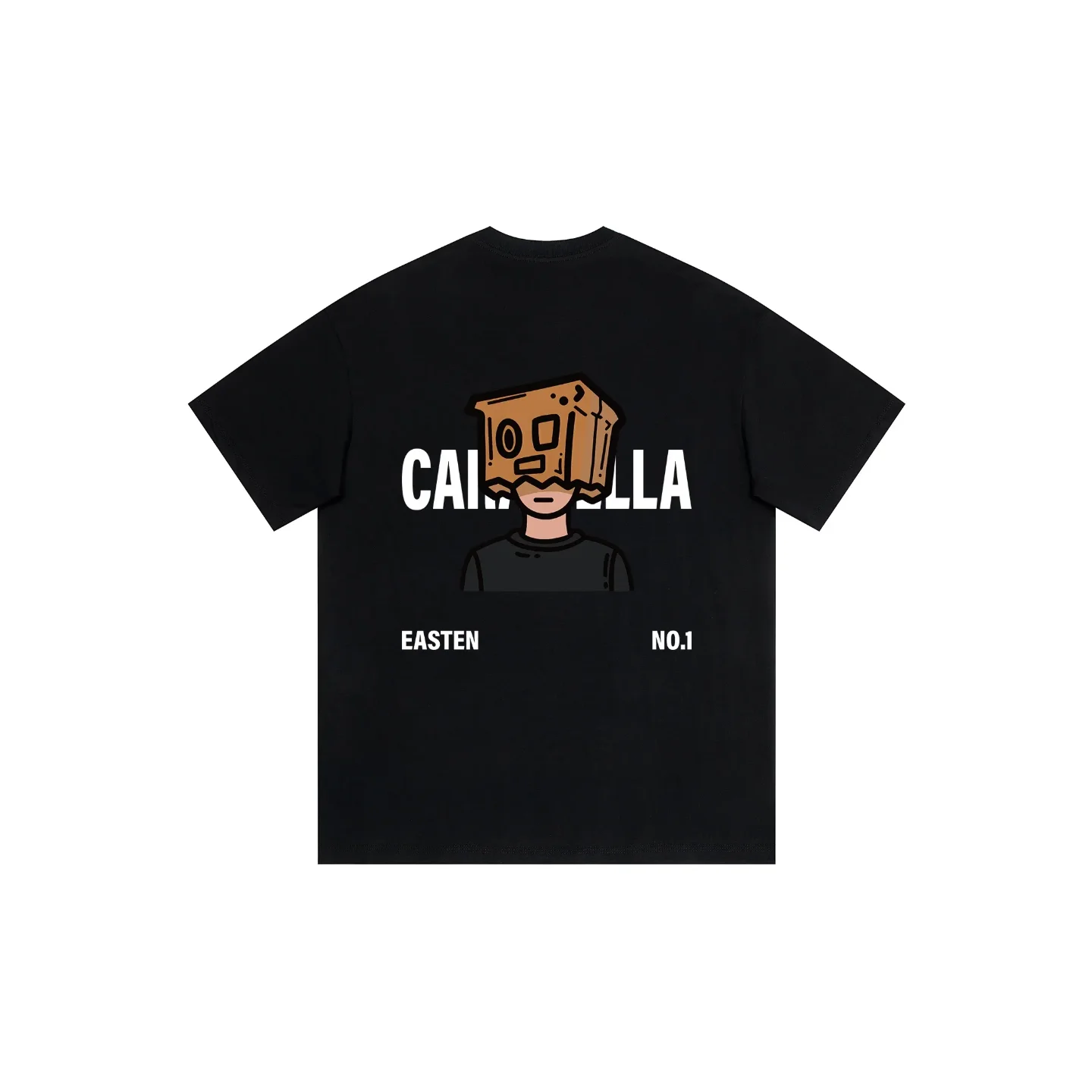 

Рубашка с короткими рукавами из чистого хлопка Caramella, креативная американская мультяшная рубашка с буквенным принтом и логотипом