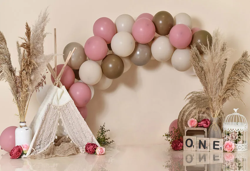 Mehofond Photography Background Hot Air Balloon Bohemian Theme Children Birthday Party Portrait Decoration Backdrop Photo Studio