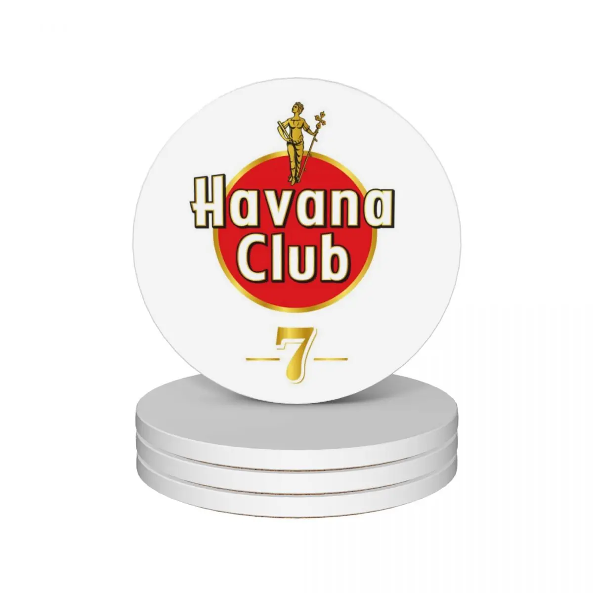 Havana Club Ceramic Coasters (Set of 4) white animal Coasters