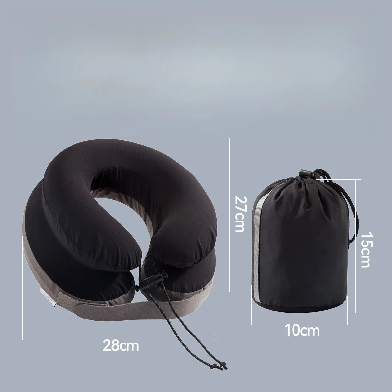 

Портативная надувная подушка для шеи для путешествий - самонадувающаяся подушка с регулировкой высоты, из ПВХ, для сна в самолете