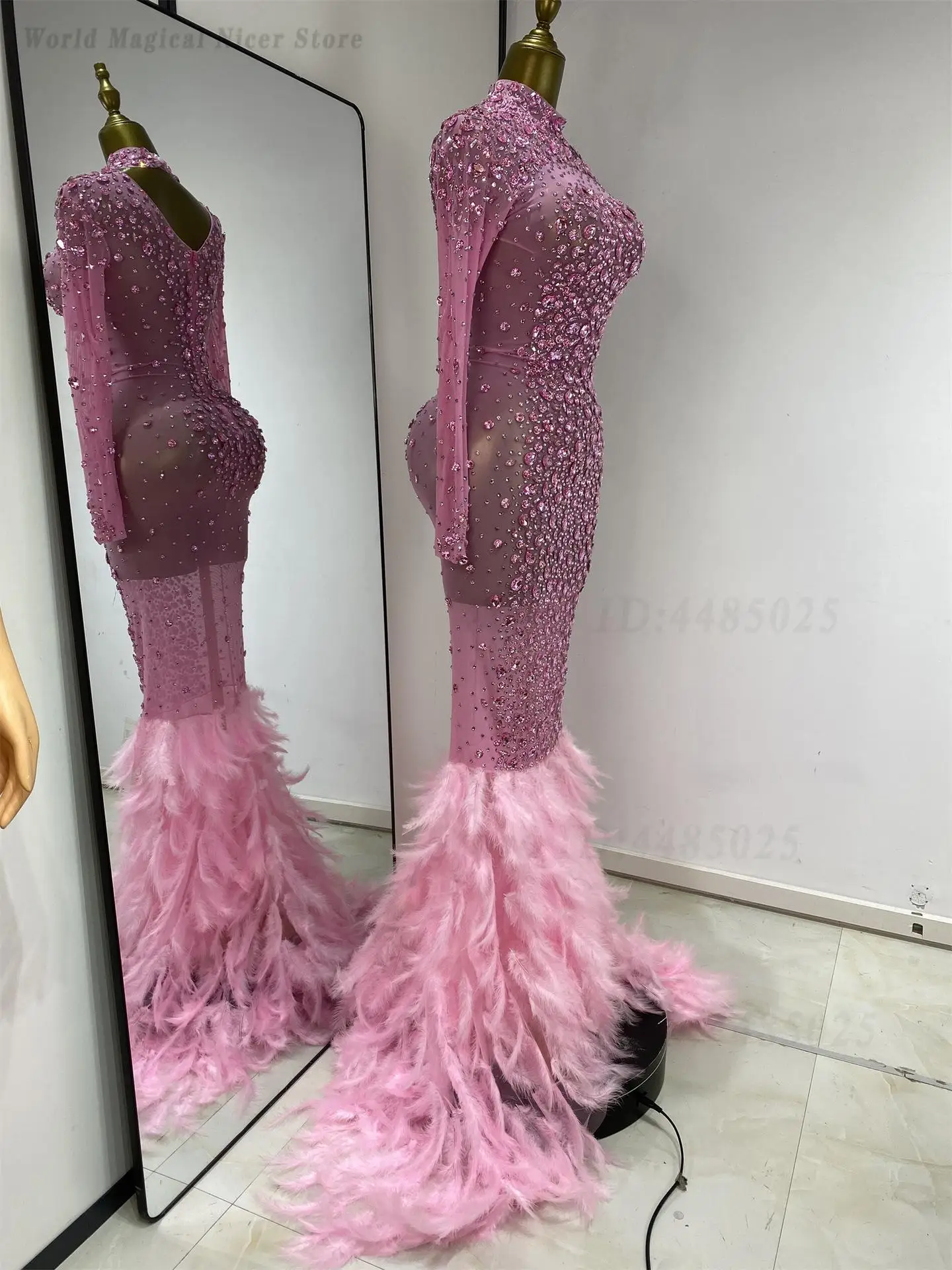 Women Luxury Heavy Craft Sparkly Rhinestone Fringe Floor Sweeping Maxi Dress Elegant Birthday Banquet Cocktail Party Red Carpet