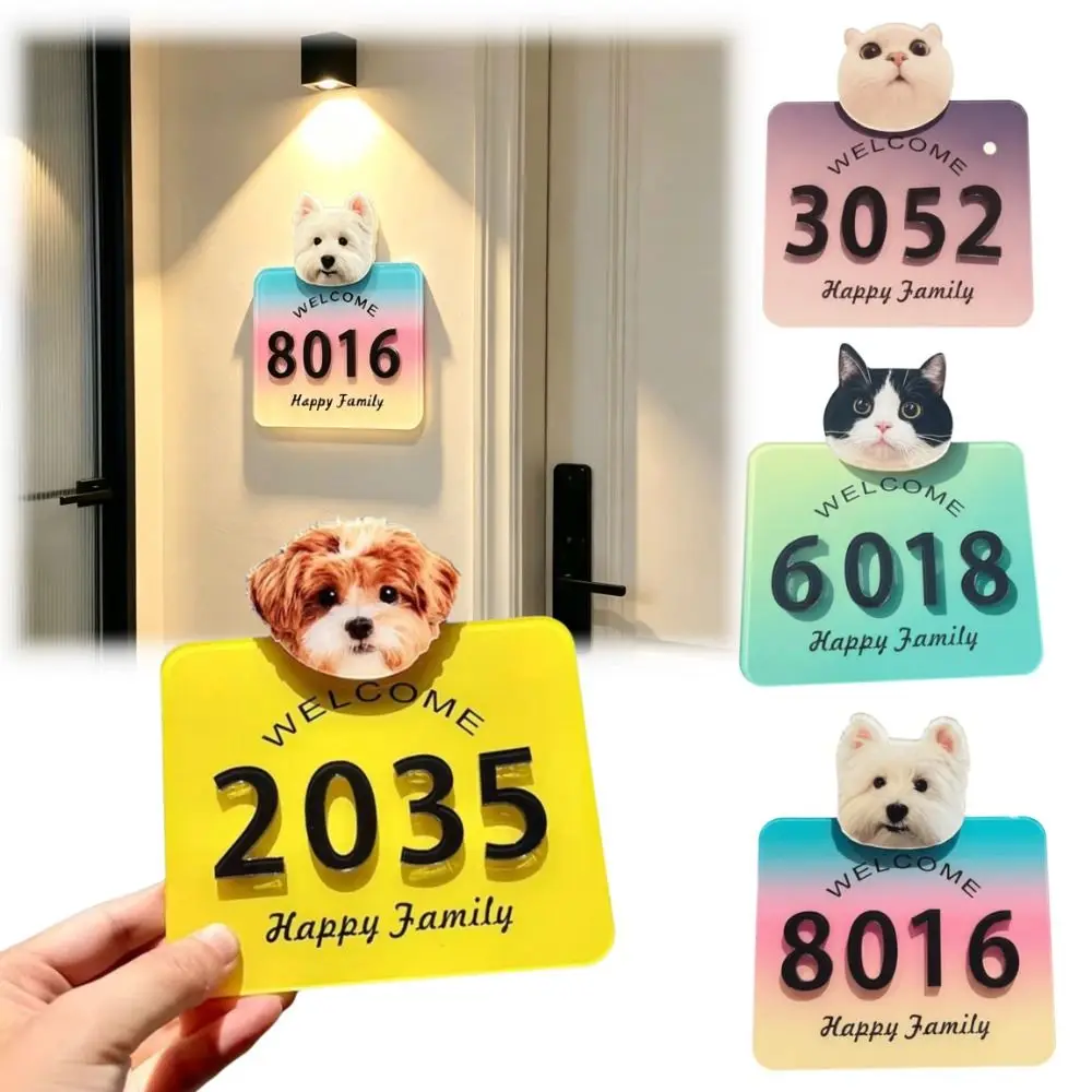 Acrylic Acrylic Number Plate Personality Dowelless Personality Door Sign High-definition Creativity House Number Sticker
