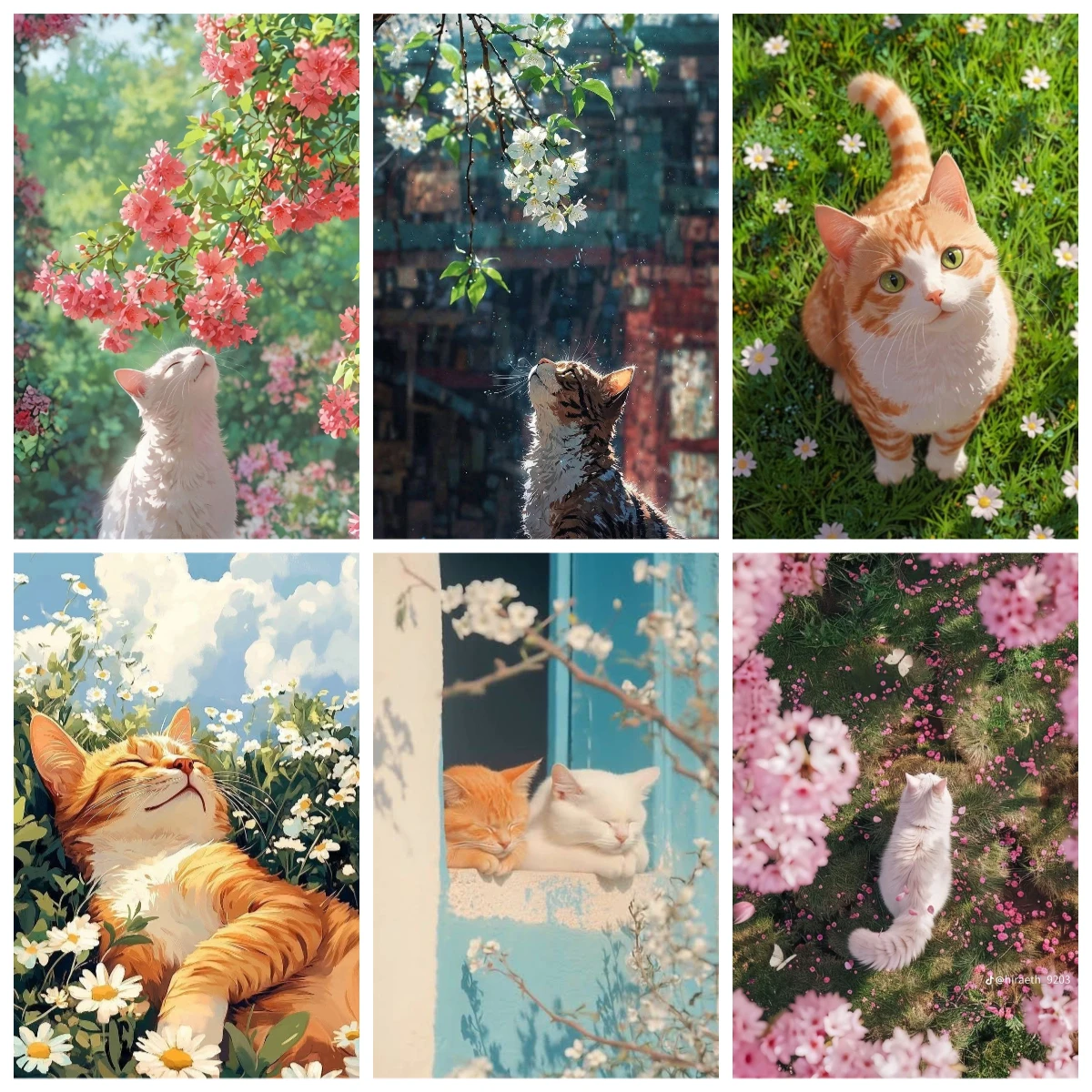 

Dreamy Pastel Tone Cat and Floral Spring Garden Art Paper Jigsaw Puzzle 500 Pieces Educational Craft Indoor Decoration Gift