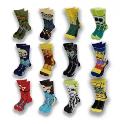 Chaussettes imprimées drôles d'anime de dessin animé pour hommes et femmes, chaussettes de mode personnalisées, chaussettes en coton respirant, chaussettes hip hop, cadeaux pour hommes, nouveau