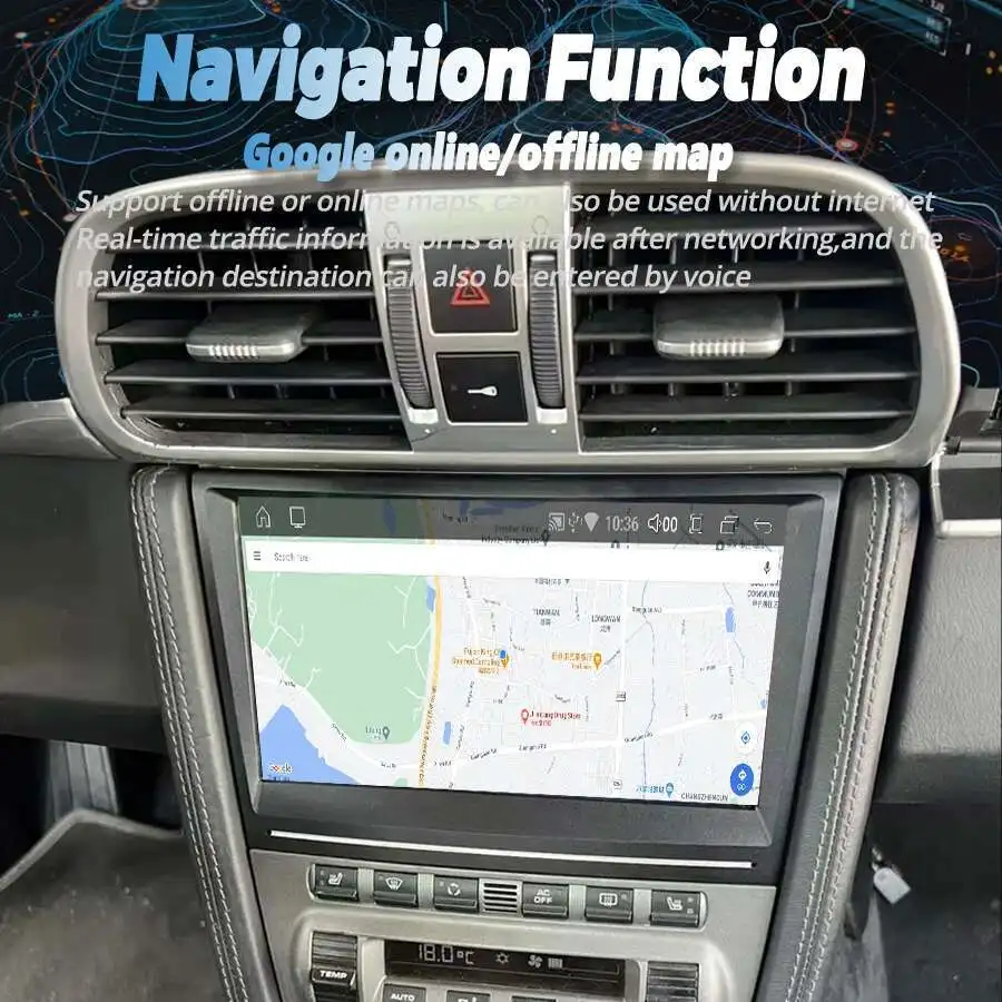 Pantalla Android de 8 pulgadas para Porsche 911 997 Boxster Cayman 987 estéreo Radio de coche reproductor de vídeo Multimedia navegación GPS Carplay Auto